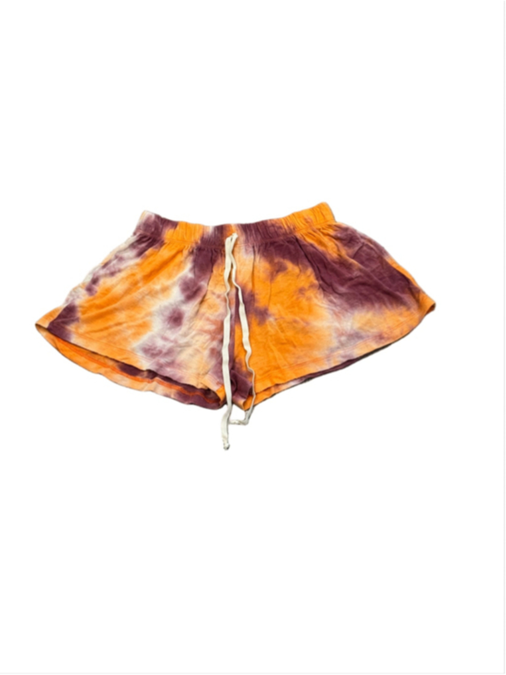 Ginger G Sunset Orange, Purple and White Tie Dye Lightweight Shorts